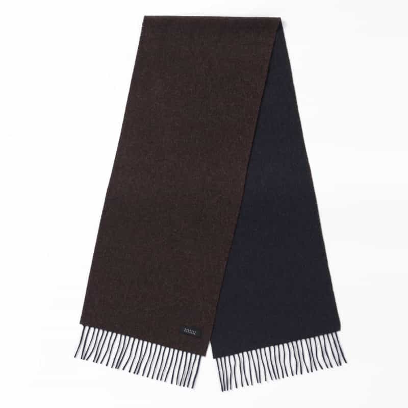 BARNEYS NEW YORK カシミヤ100％リバーシブルマフラー（174×30） BROWN