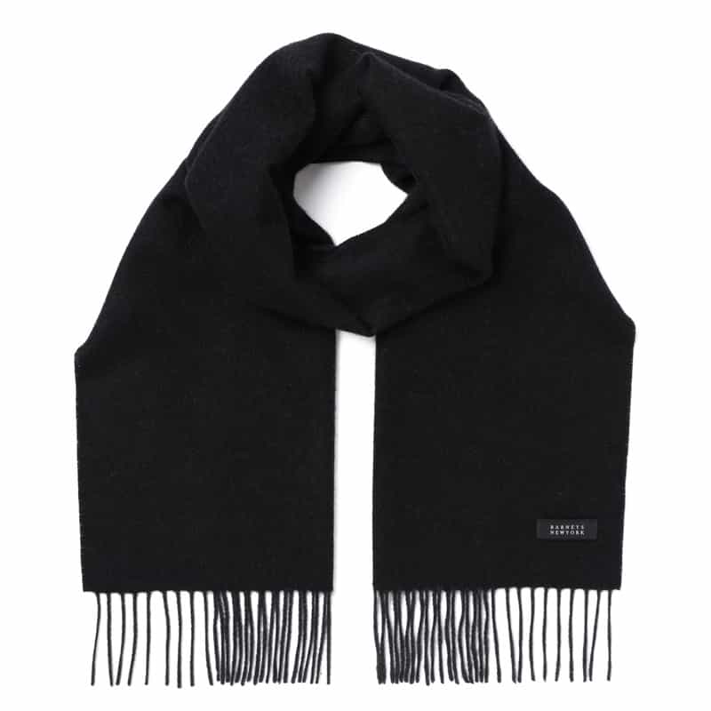 BARNEYS NEW YORK カシミヤ100％リバーシブルマフラー（174×30） BLACK