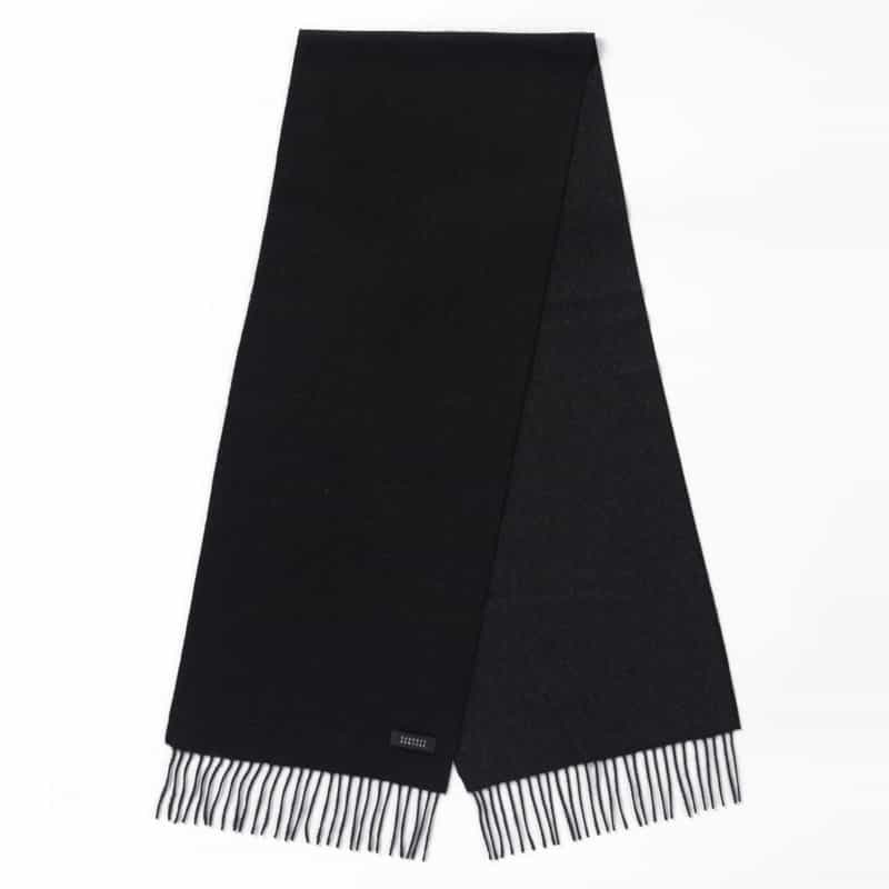 BARNEYS NEW YORK カシミヤ100％リバーシブルマフラー（174×30） BLACK