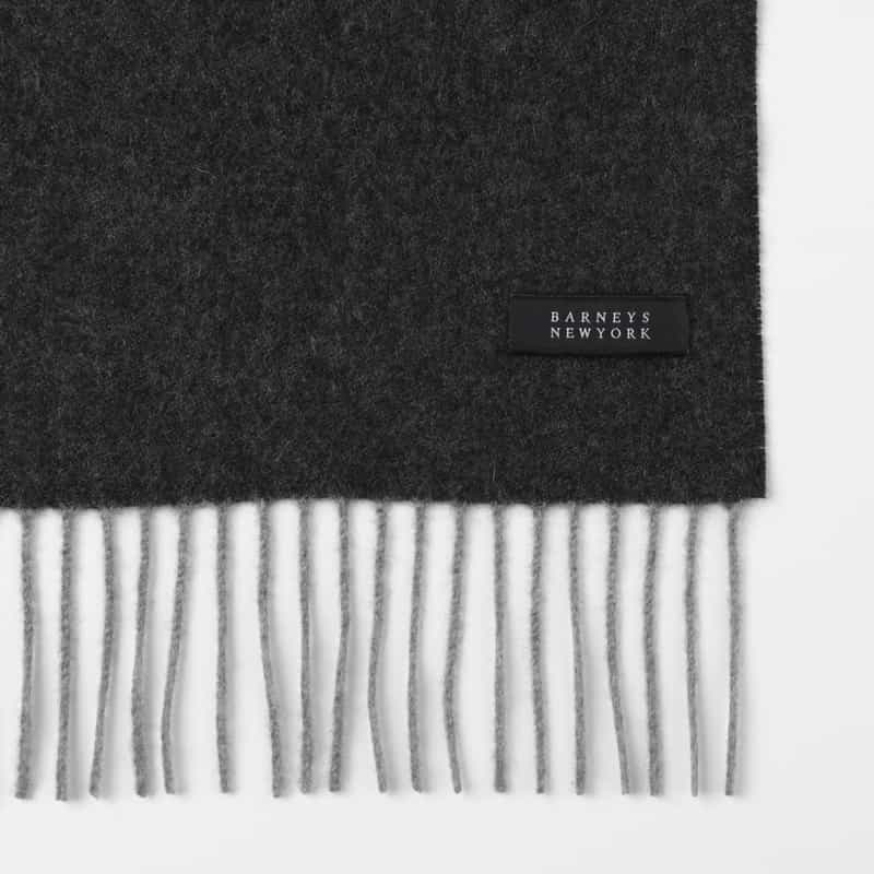 BARNEYS NEW YORK カシミヤ100％リバーシブルマフラー（174×30） GRAY