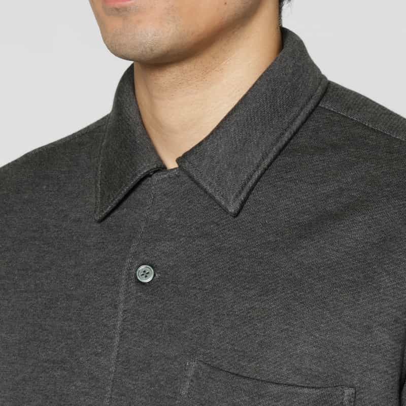BARNEYS NEW YORK スウェット素材カジュアルシャツ GRAY