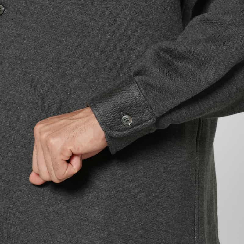 BARNEYS NEW YORK スウェット素材カジュアルシャツ GRAY