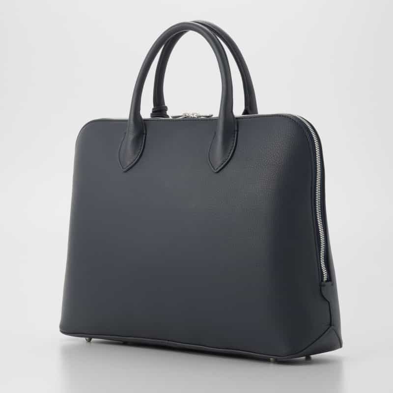 BARNEYS NEW YORK シュリンクレザーブリーフケース NAVY
