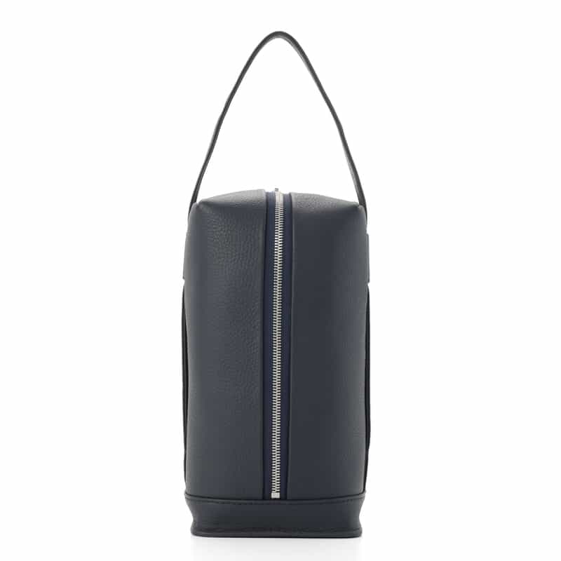 BARNEYS NEW YORK シュリンクレザーワンハンドルクラッチバッグ NAVY