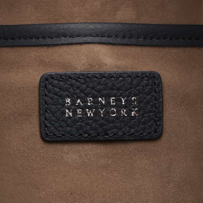 BARNEYS NEW YORK シュリンクレザーワンハンドルクラッチバッグ NAVY