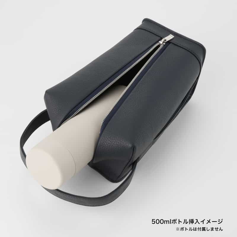 BARNEYS NEW YORK シュリンクレザーワンハンドルクラッチバッグ NAVY