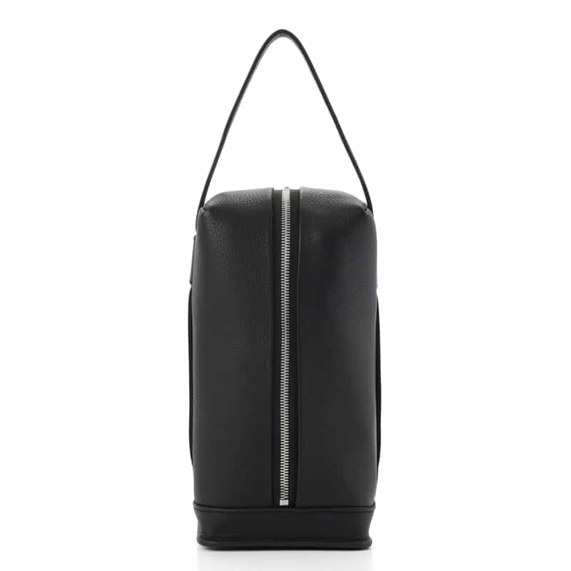 BARNEYS NEW YORK シュリンクレザーワンハンドルクラッチバッグ BLACK