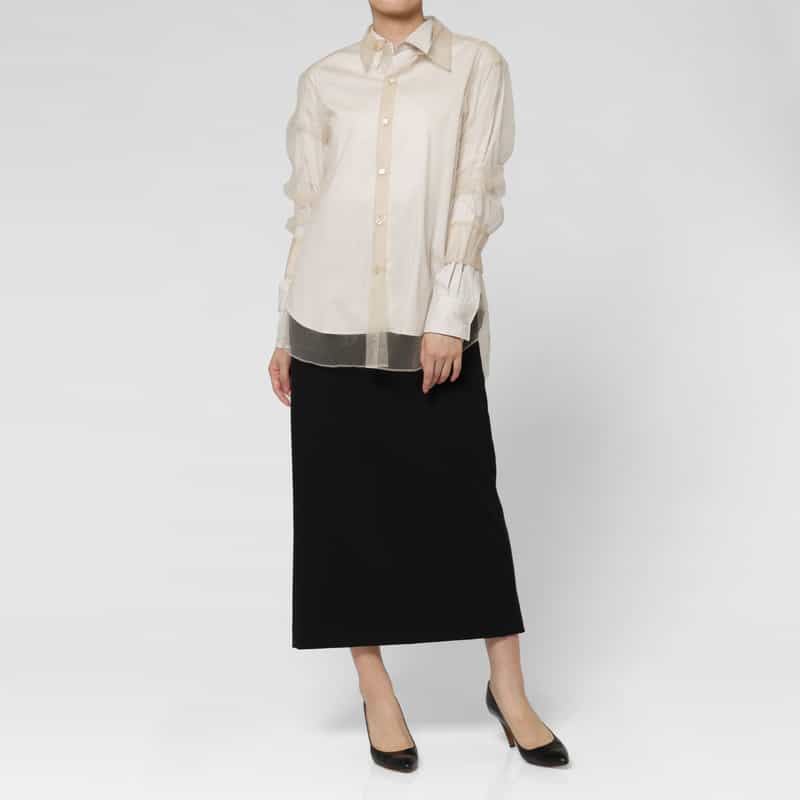 CHIKA KISADA CHIKA KISADA ＜チカ キサダ＞ バーニーズ　ニューヨーク限定チュールレイヤードシャツ BEIGE