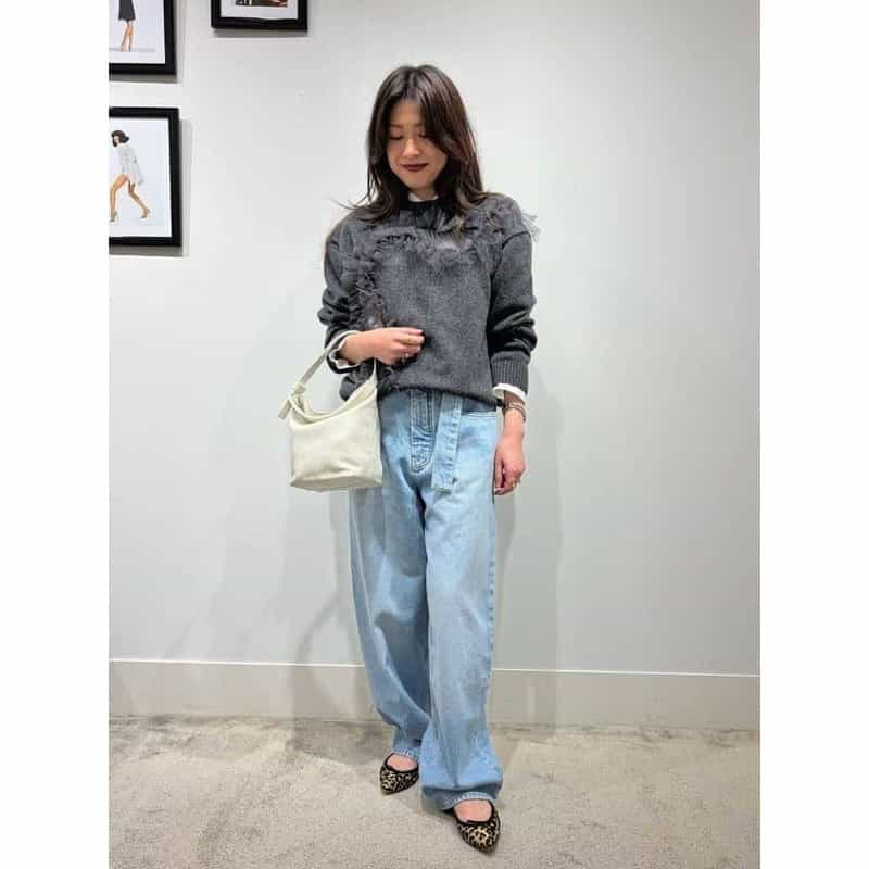 CHIKA KISADA CHIKA KISADA ＜チカ キサダ＞ チュールデザインニットプルオーバー GRAY