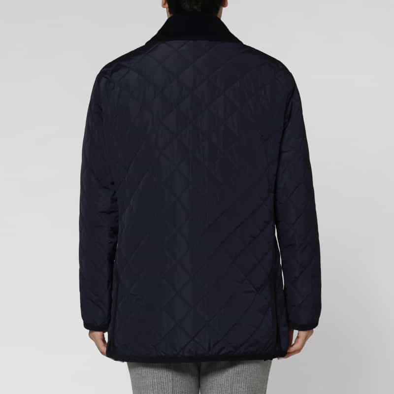 BARNEYS NEW YORK 中綿入りキルト生地ミドル丈コート NAVY