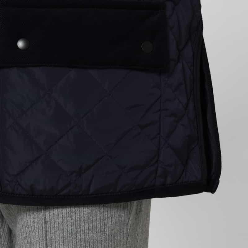 BARNEYS NEW YORK 中綿入りキルト生地ミドル丈コート NAVY
