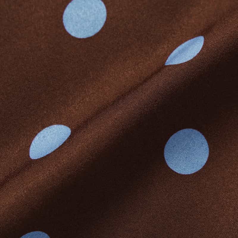BARNEYS NEW YORK スエードライク ドット柄フレアドレス BROWN