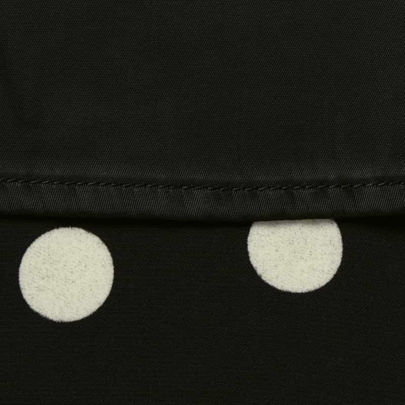 BARNEYS NEW YORK スエードライク ドット柄フレアドレス BLACK