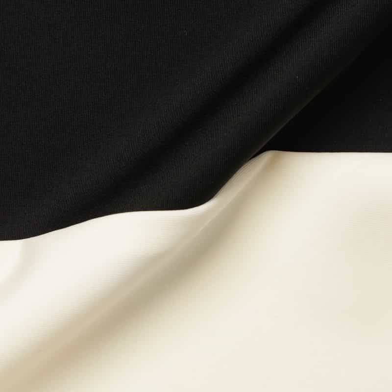 BARNEYS NEW YORK スクーバ素材 バイカラーティアードドレス BLACK
