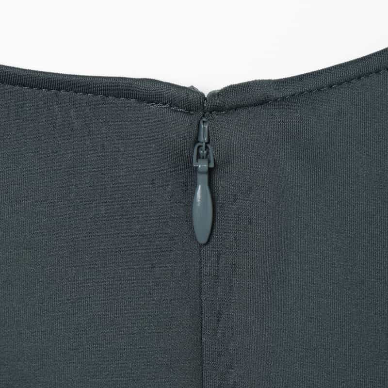 BARNEYS NEW YORK スクーバ素材 バイカラーティアードドレス GRAY