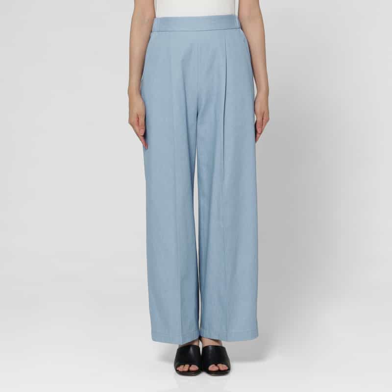 BARNEYS NEW YORK セットアップ ウォッシャブル デニム素材ワイドパンツ BLUE