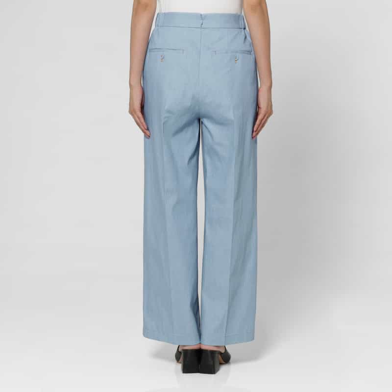 BARNEYS NEW YORK セットアップ ウォッシャブル デニム素材ワイドパンツ BLUE