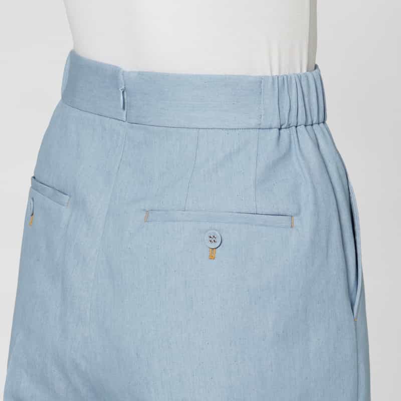 BARNEYS NEW YORK セットアップ ウォッシャブル デニム素材ワイドパンツ BLUE