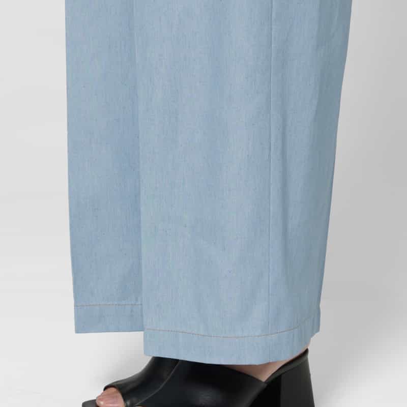 BARNEYS NEW YORK セットアップ ウォッシャブル デニム素材ワイドパンツ BLUE