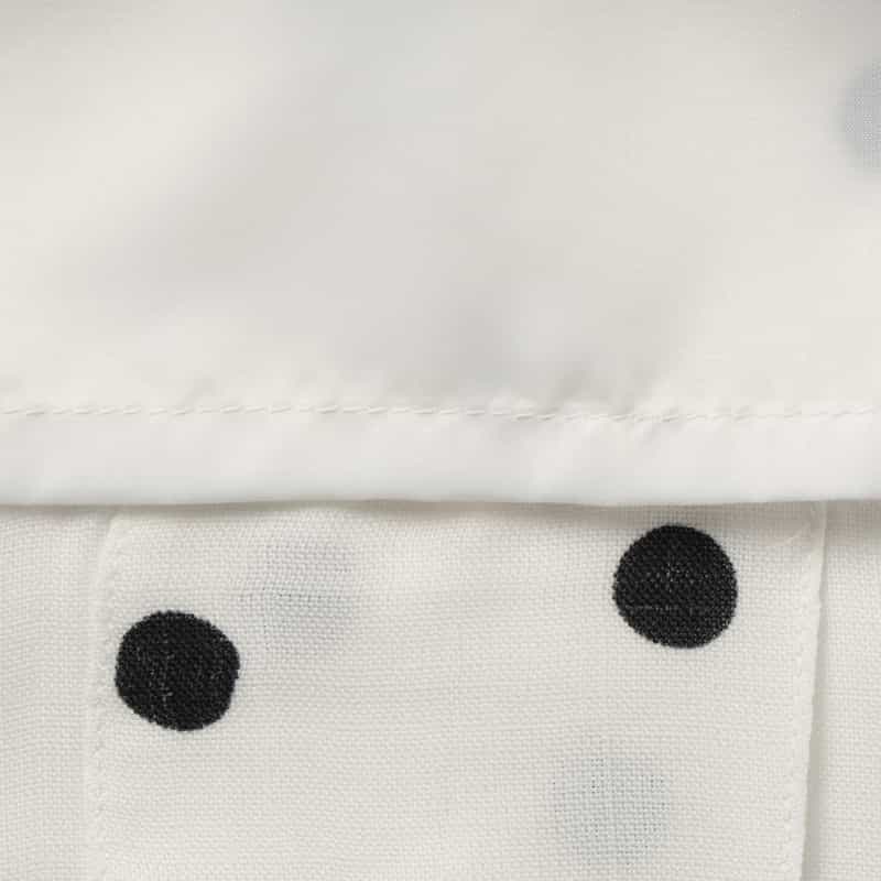 BARNEYS NEW YORK セットアップ ウォッシャブル リネンライク ドット柄ペプラムヘムブラウス WHITE