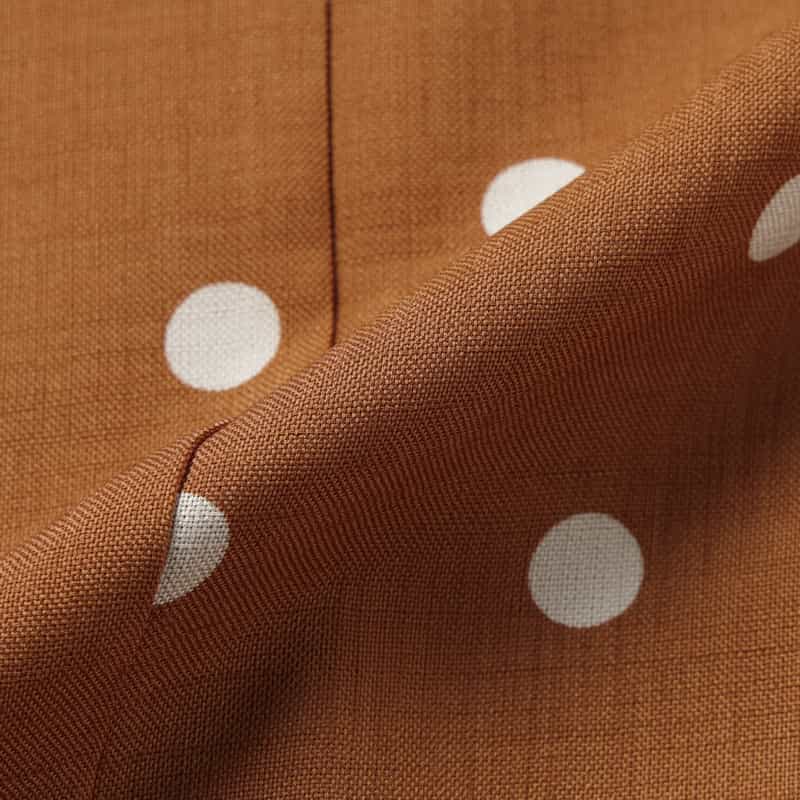 BARNEYS NEW YORK セットアップ ウォッシャブル リネンライク ドット柄ペプラムヘムブラウス BEIGE
