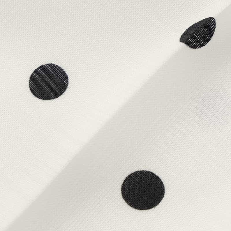BARNEYS NEW YORK セットアップ ウォッシャブル リネンライク ドット柄ワイドパンツ WHITE