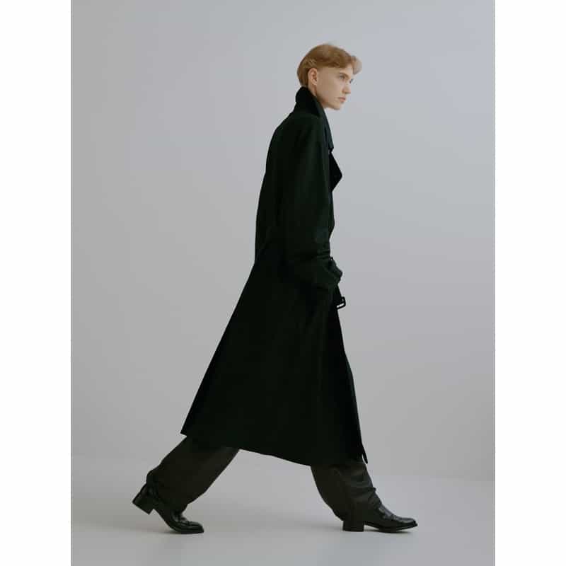 SSSTEIN SSSTEIN＜シュタイン＞ バーニーズ　ニューヨーク限定ウールフランネルコート BLACK