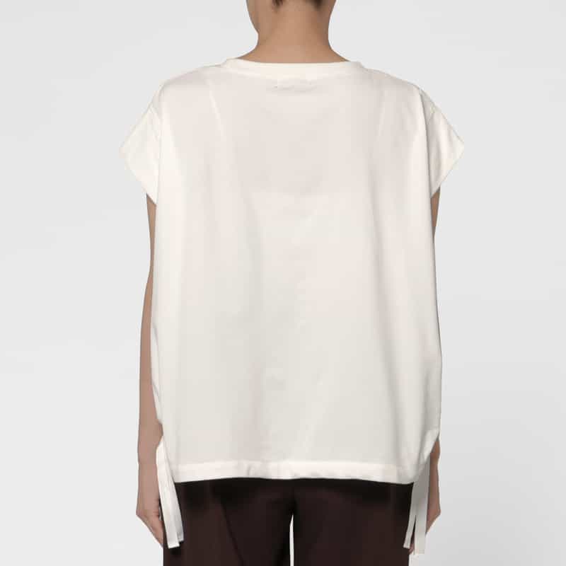 BARNEYS NEW YORK ドローストリング アシンメトリーカットソー WHITE