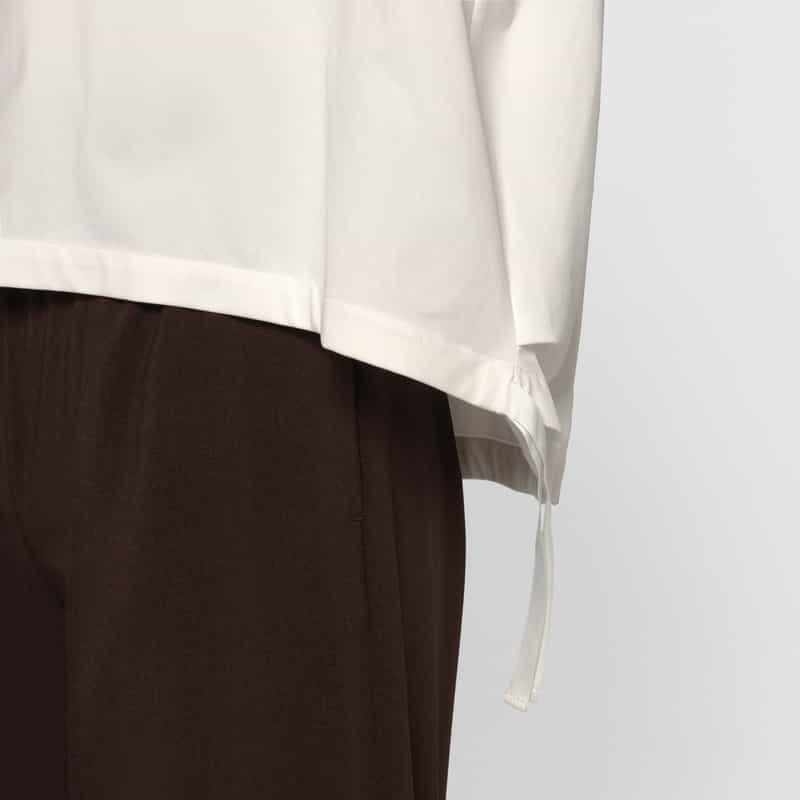 BARNEYS NEW YORK ドローストリング アシンメトリーカットソー WHITE