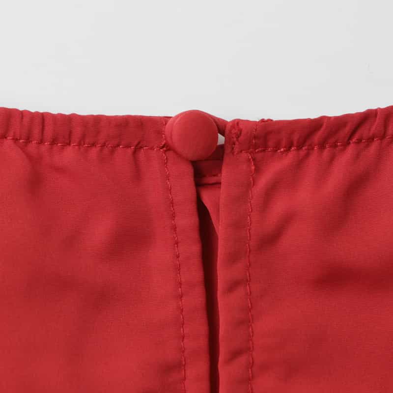BARNEYS NEW YORK ウォッシャブル ウエストギャザー シャーリングドレス RED