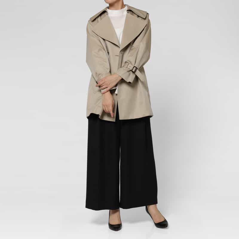 BARNEYS NEW YORK シャンブレー素材ショートトレンチコート BEIGE