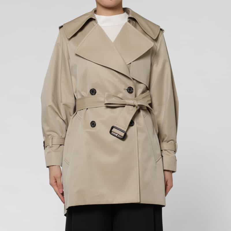 BARNEYS NEW YORK シャンブレー素材ショートトレンチコート BEIGE