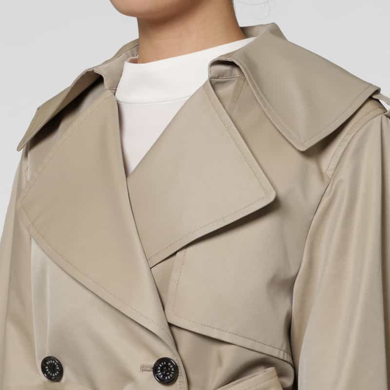 BARNEYS NEW YORK シャンブレー素材ショートトレンチコート BEIGE