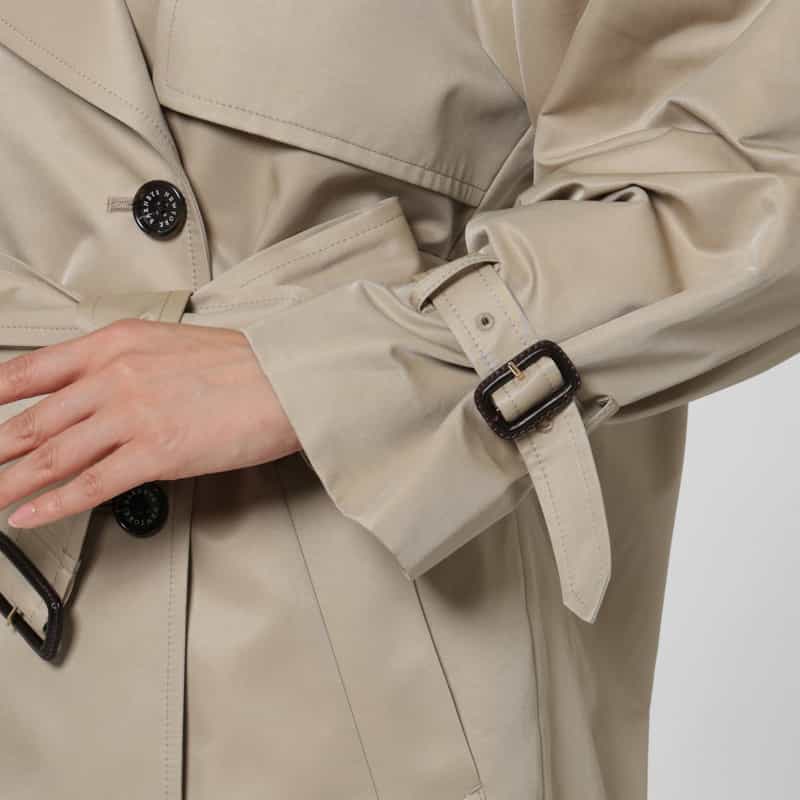 BARNEYS NEW YORK シャンブレー素材ショートトレンチコート BEIGE