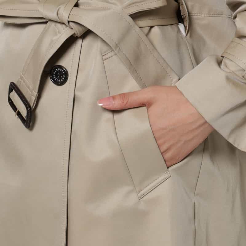 BARNEYS NEW YORK シャンブレー素材ショートトレンチコート BEIGE