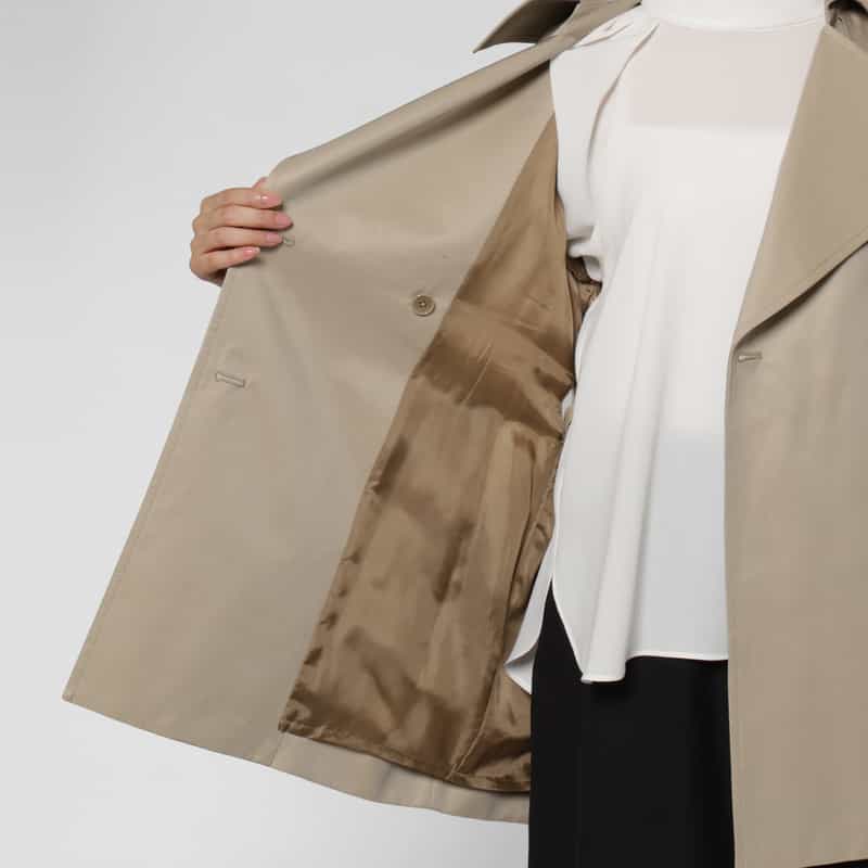 BARNEYS NEW YORK シャンブレー素材ショートトレンチコート BEIGE
