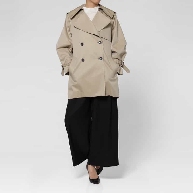 BARNEYS NEW YORK シャンブレー素材ショートトレンチコート BEIGE