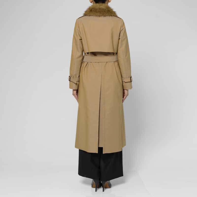 BARNEYS NEW YORK フェイクファー付け襟付きトレンチコート（ライナーキルト付き） BEIGE