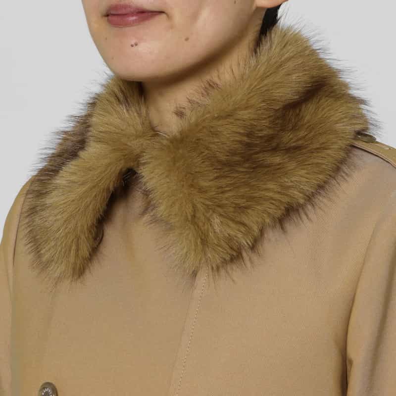 BARNEYS NEW YORK フェイクファー付け襟付きトレンチコート（ライナーキルト付き） BEIGE