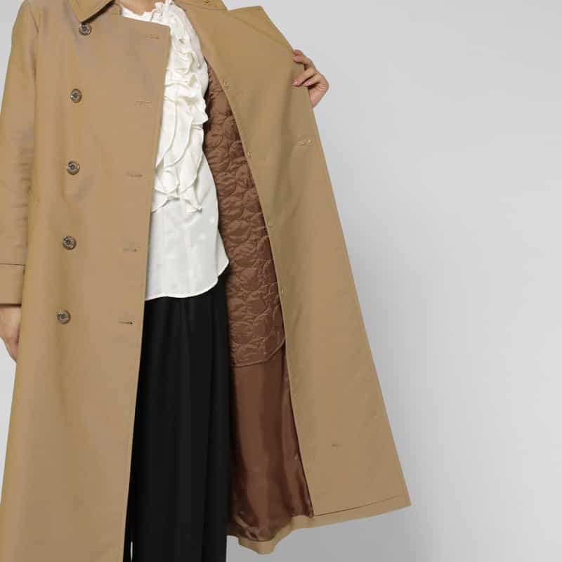 BARNEYS NEW YORK フェイクファー付け襟付きトレンチコート（ライナーキルト付き） BEIGE