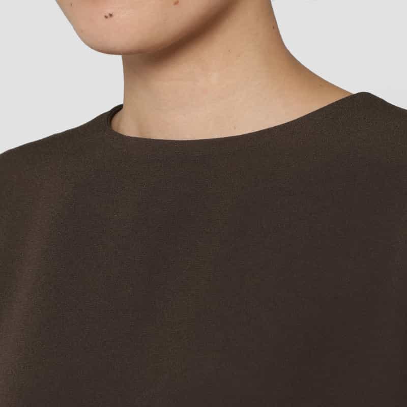 BARNEYS NEW YORK ウォッシャブル ケープデザインドレス BROWN