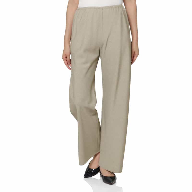 BARNEYS NEW YORK ウォッシャブル リネンライク イージーワイドパンツ BEIGE