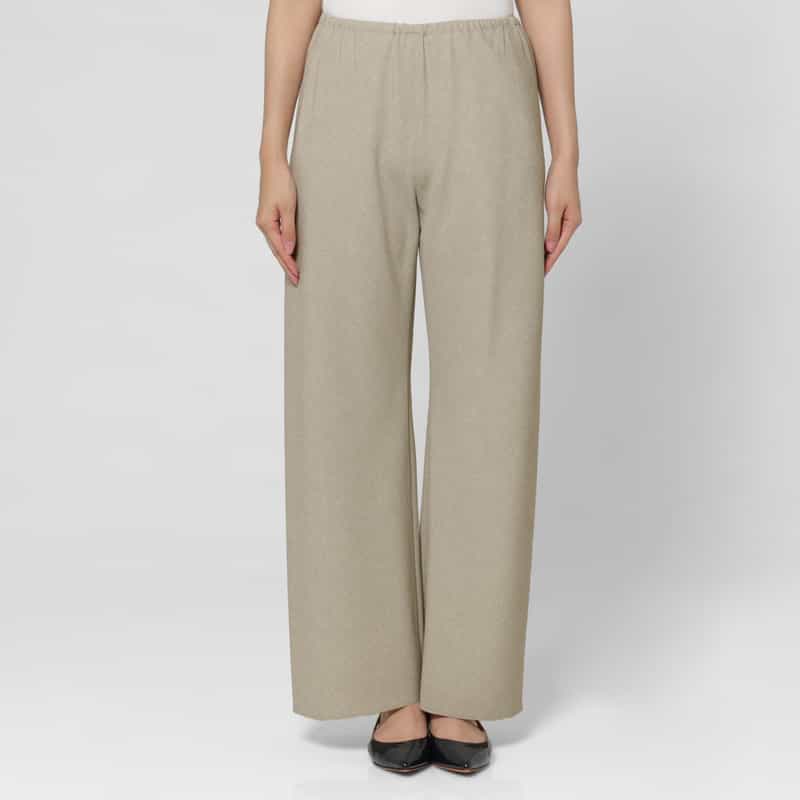 BARNEYS NEW YORK ウォッシャブル リネンライク イージーワイドパンツ BEIGE