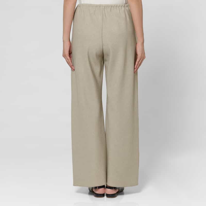 BARNEYS NEW YORK ウォッシャブル リネンライク イージーワイドパンツ BEIGE