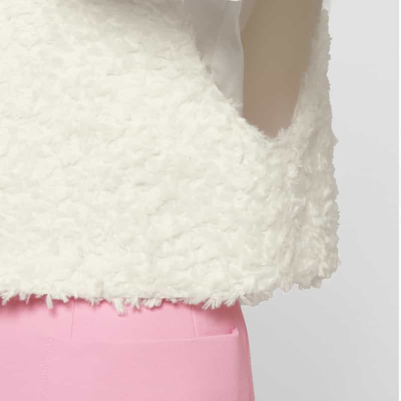 BARNEYS NEW YORK ウォッシャブル プードルライクファー ショートジレ IVORY