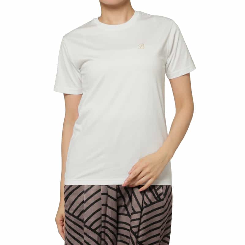 BARNEYS NEW YORK ギザコットン グリッターロゴカットソー WHITE