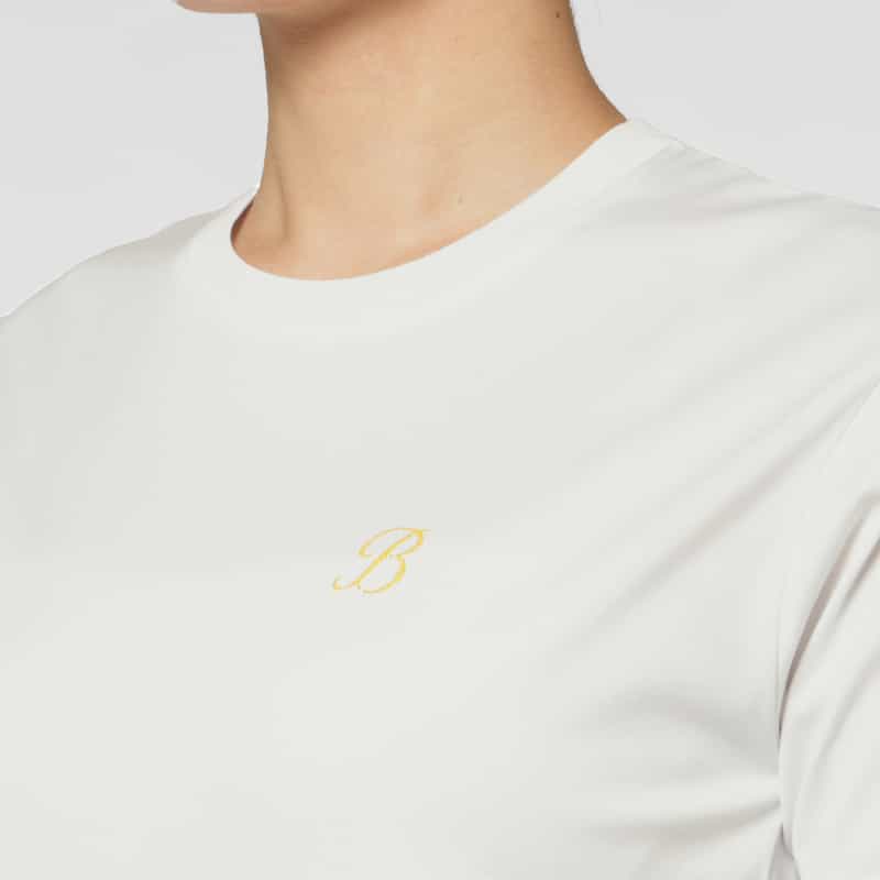 BARNEYS NEW YORK ギザコットン グリッターロゴカットソー WHITE