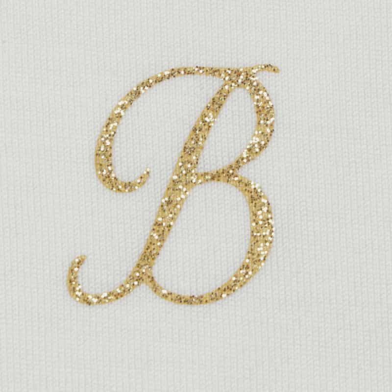 BARNEYS NEW YORK ギザコットン グリッターロゴカットソー WHITE