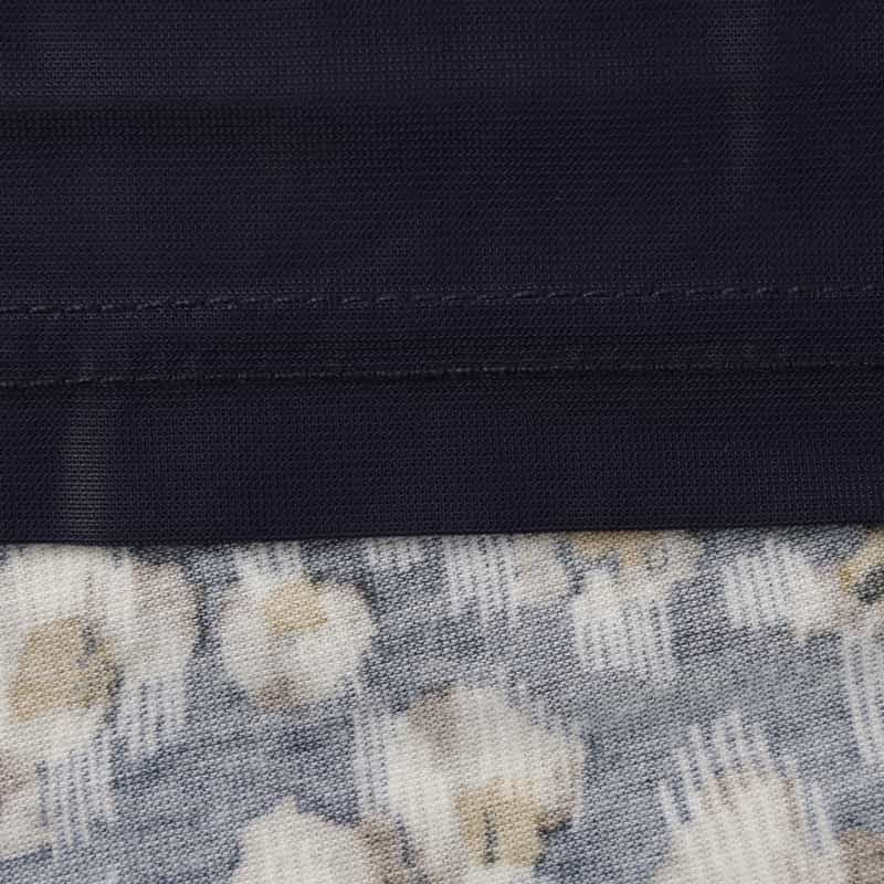 BARNEYS NEW YORK ウォッシャブル コットン素材プリントドレス NAVY