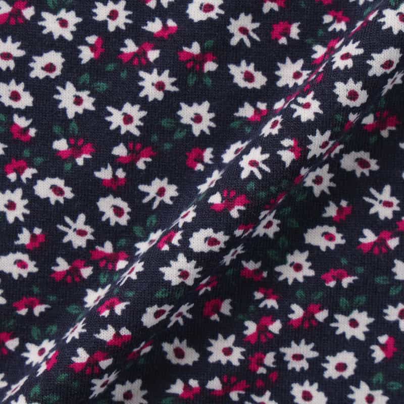 BARNEYS NEW YORK セットアップ ウォッシャブル フラワープリント ギャザーパンツ NAVY